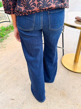 Maya High Rise Wide Leg - Angelically Wash
