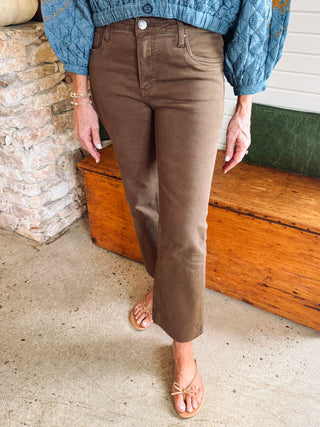 Kelsey High Rise Ankle Flare - Pecan