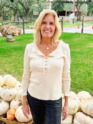 Edie Slong Sleeve Tee - Cream