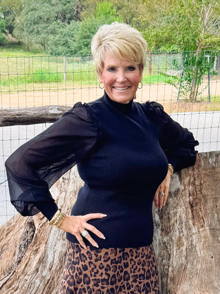 Sloane Sheer Sleeve Sweater