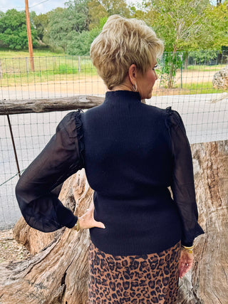 Sloane Sheer Sleeve Sweater