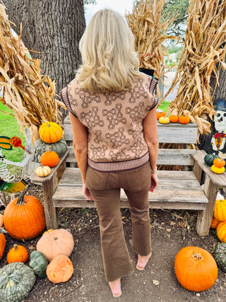 Bow Print Sweater Vest