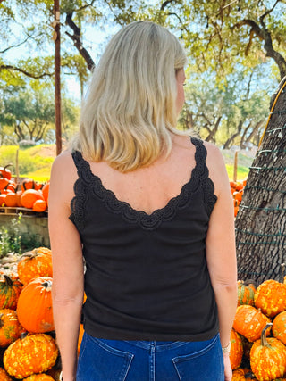 Eve Lace Tank - Black