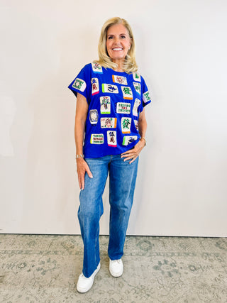 Royal Blue Mahjong Tile Tee