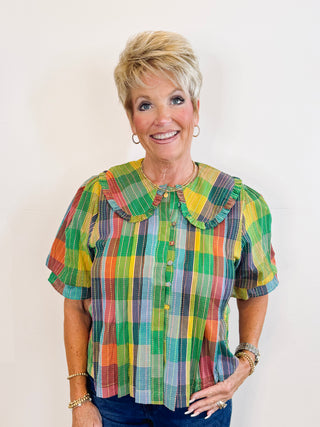 Blocks of Plaid Top