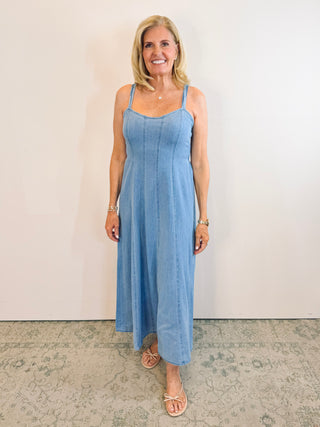 Leonora Indigo Midi Dress