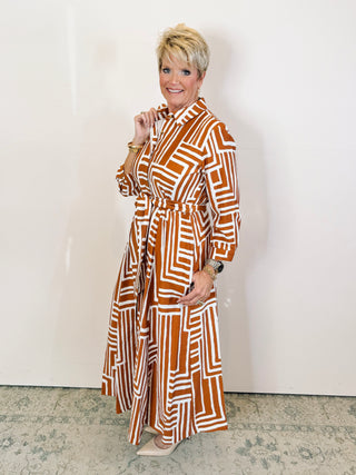 Graphic Midi Shirt Dress