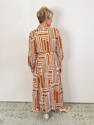 Graphic Midi Shirt Dress