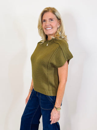 Olive Sweater Top