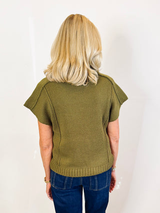 Olive Sweater Top