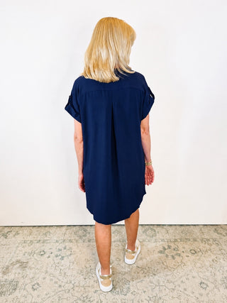 Kenzie Shirt Dress - Navy