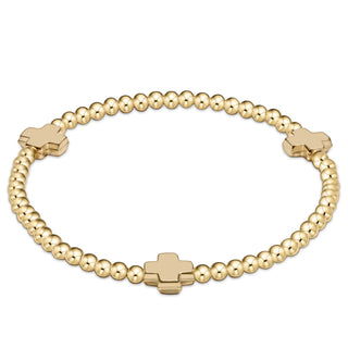 Extends Signature Cross 3MM Gold Bracelet