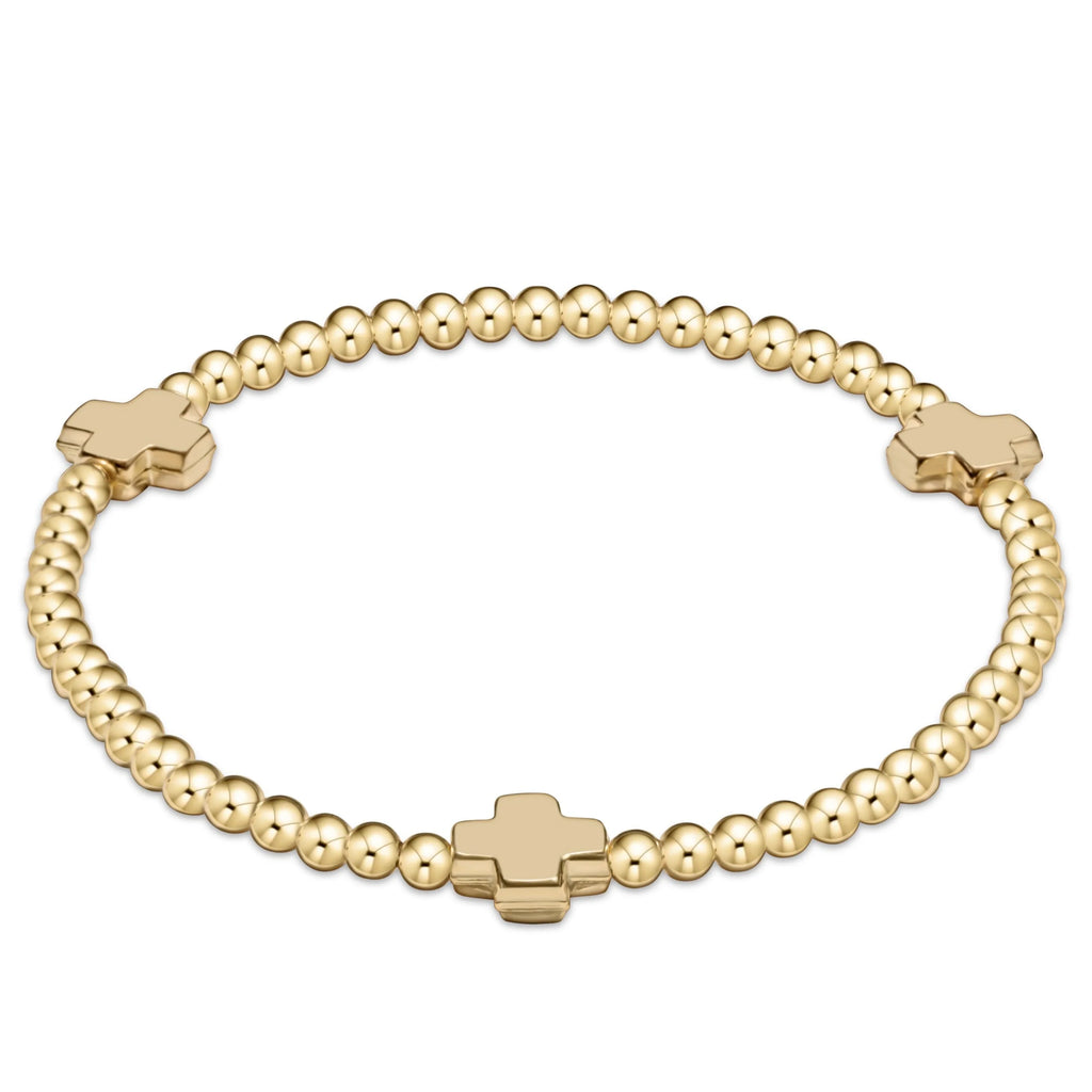 Extends Signature Cross 3MM Gold Bracelet