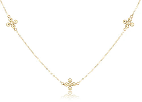 15-17" Choker Simplicity Chain-Gold Cross