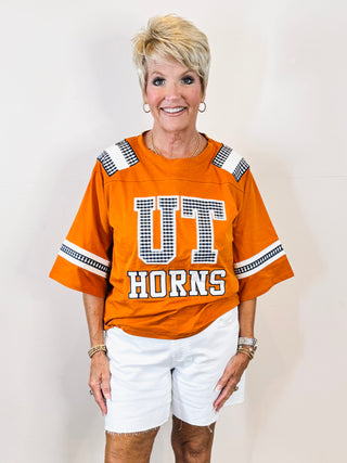 Texas Oversized Gingham Jersey Tee