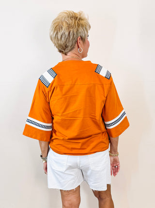 Texas Oversized Gingham Jersey Tee