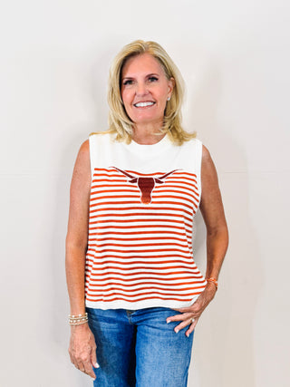Texas Mascot Striped Knit Tank