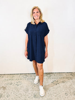 Kenzie Shirt Dress - Navy