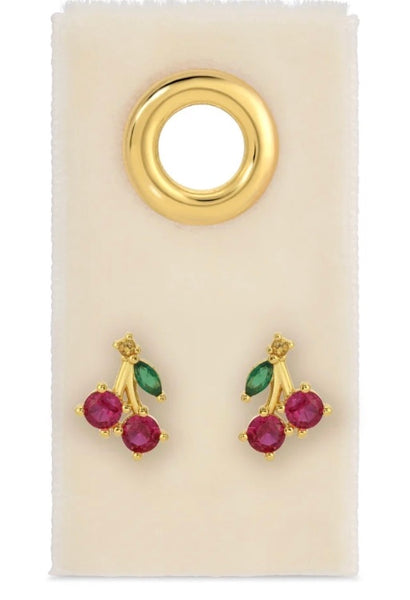 Cherry Studs on Velvet Gift Tag