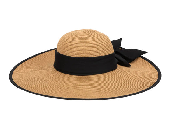 Golden Wide Brim Hat with Black Brim
