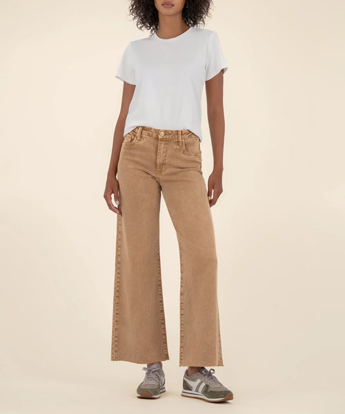 Meg High Rise Fab Ab Wide Leg - Chestnut