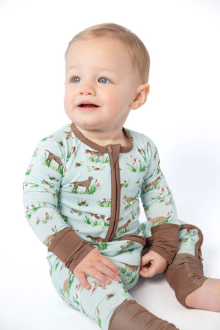 Long Sleeve Zip Pajamas - Delta Dogs