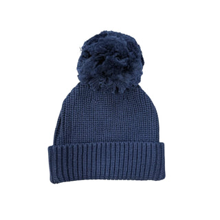 Knit Pom Hat - Navy