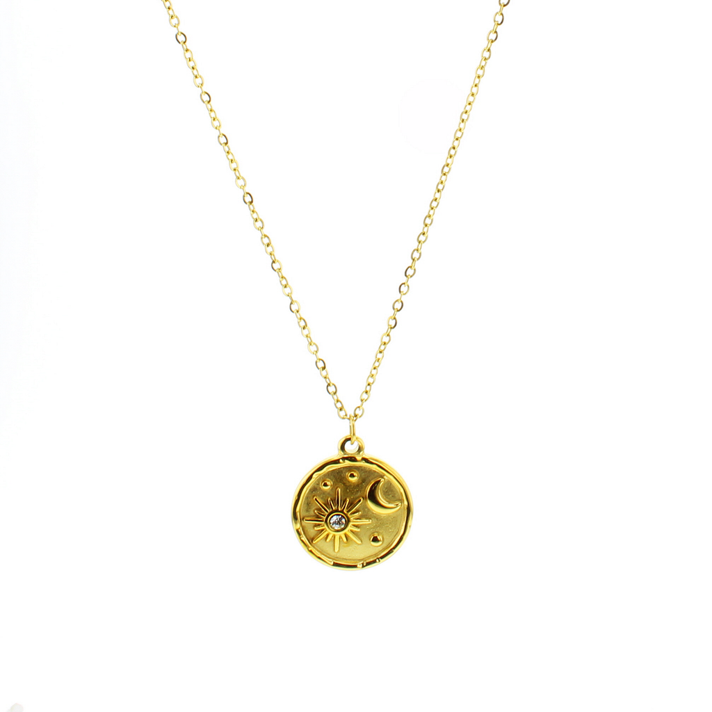 Gold Waterproof Necklace Raven