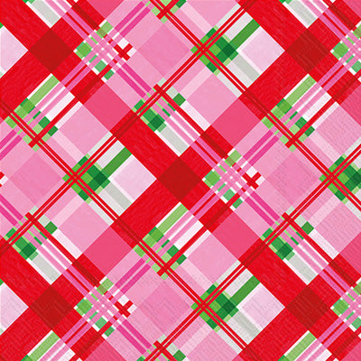 Pink Plaid Lunch Napkin