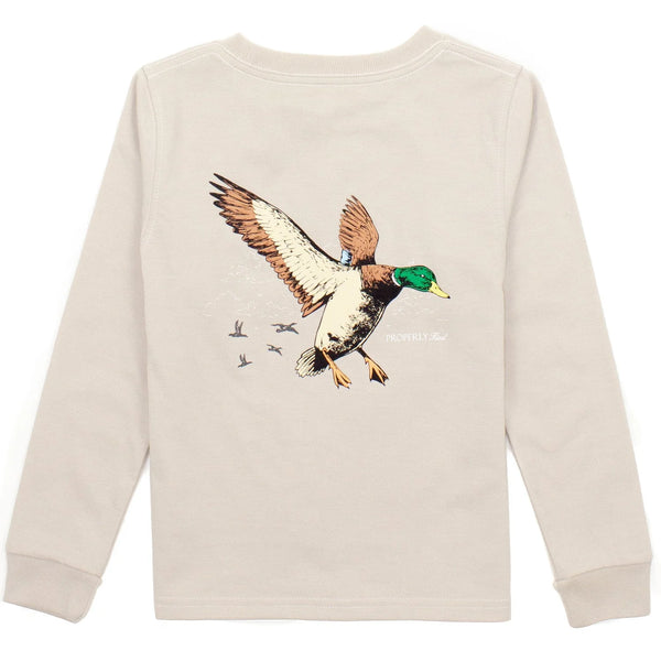 Mallard Flight Long Sleeve Tee in Linen