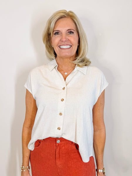 Natural Linen Top