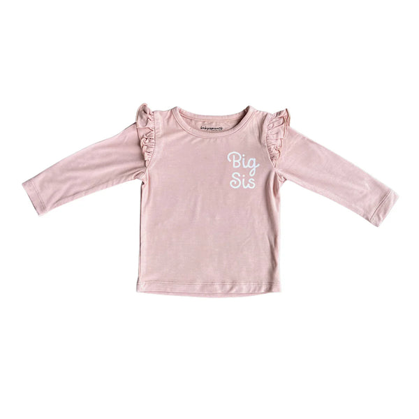 Girls Big Sis Long Sleeve Ruffle Top