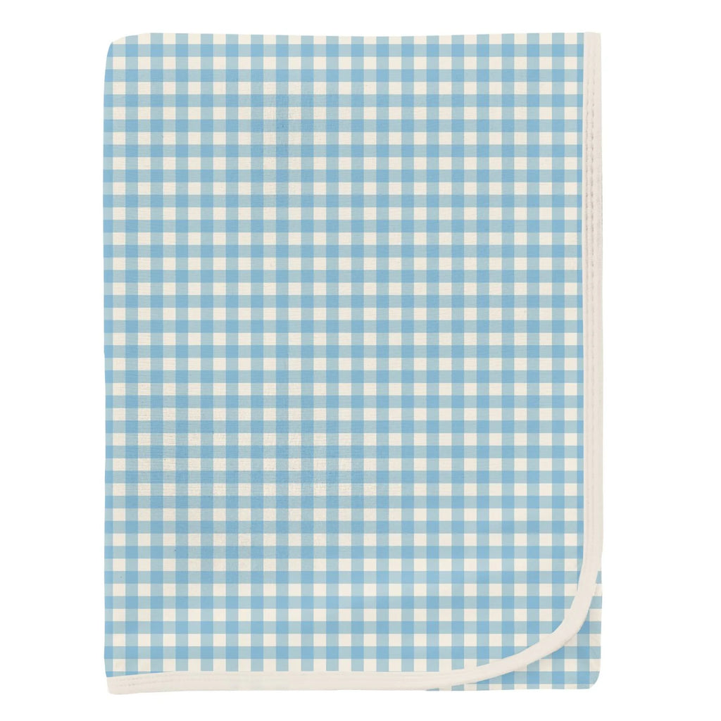 Print Swaddling Blanket in Seaside Blue Gingham