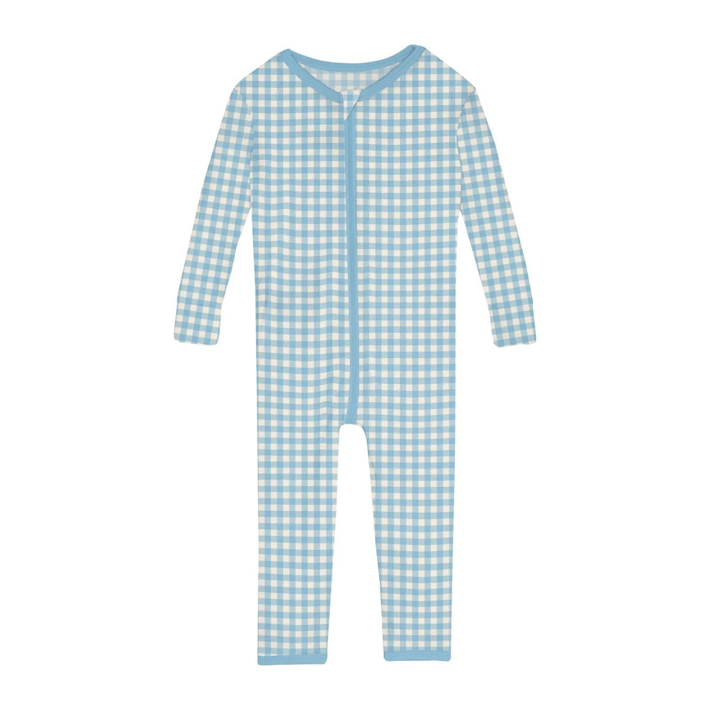 Print Convertible Sleeper with Zipper in Seaside Blue Gingham