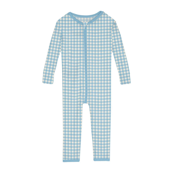 Print Convertible Sleeper with Zipper in Seaside Blue Gingham