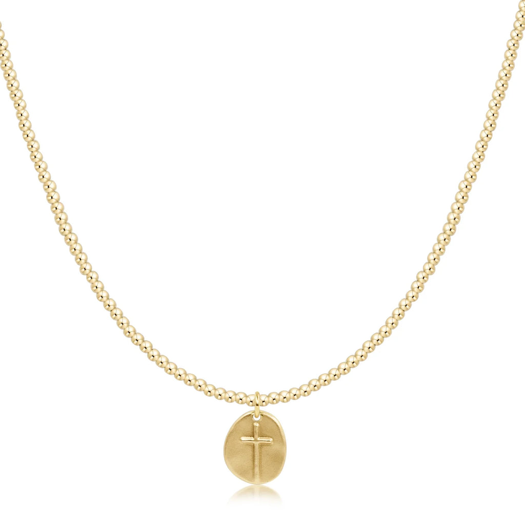 Choker Classic Gold 2mm Bead with Inspire Small Gold Charm