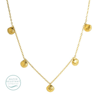 Delicate Collar Necklace with Scallop Shell Charms