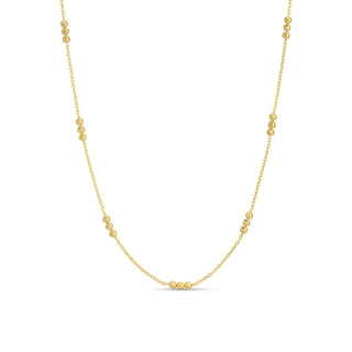 Delicate Chain Collar Necklace with Bead Cluster