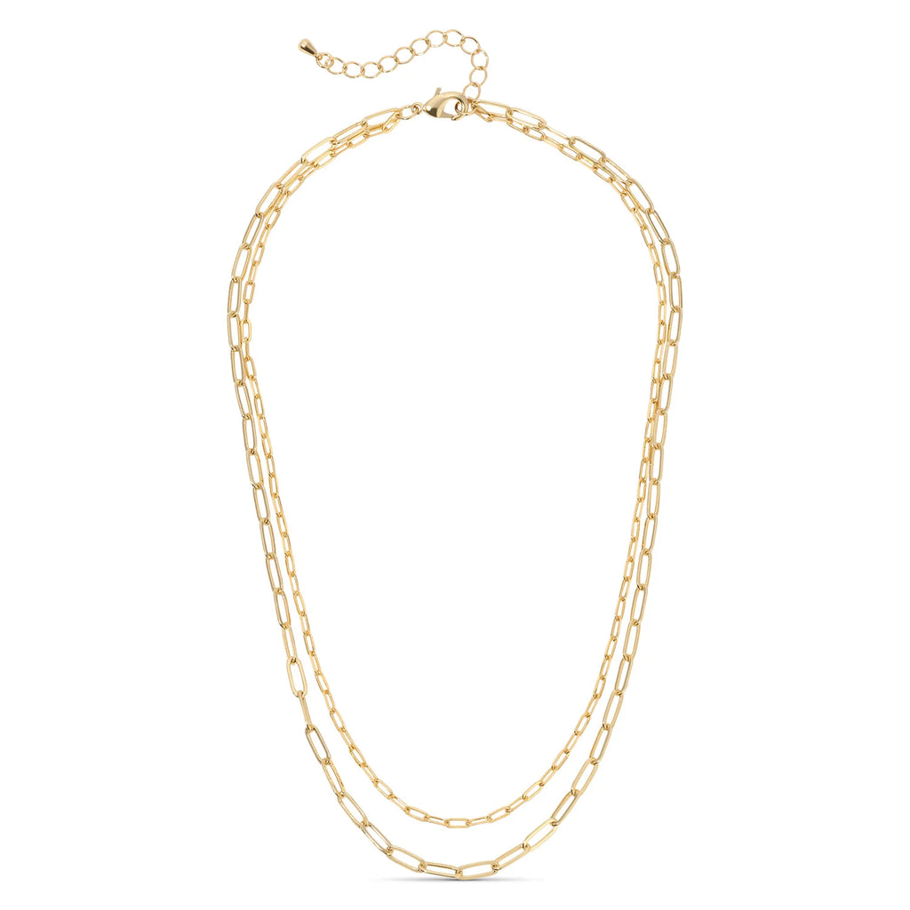 Double Layer Delicate Paperclip Necklace