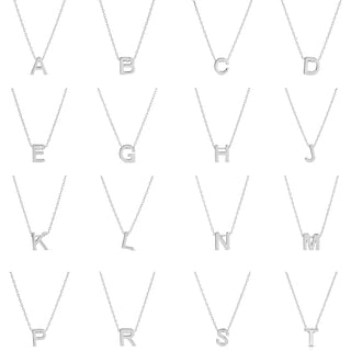 Small Initial Pendant Necklaces - Silver