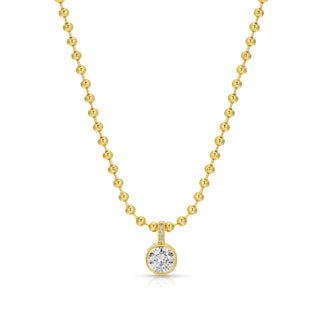 Bold CZ Pendant with Pave Slide on Ball Chain Necklace