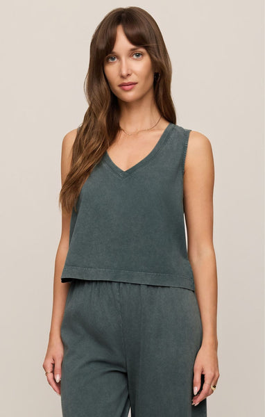 Sloane V-neck Top - Emerald Cove