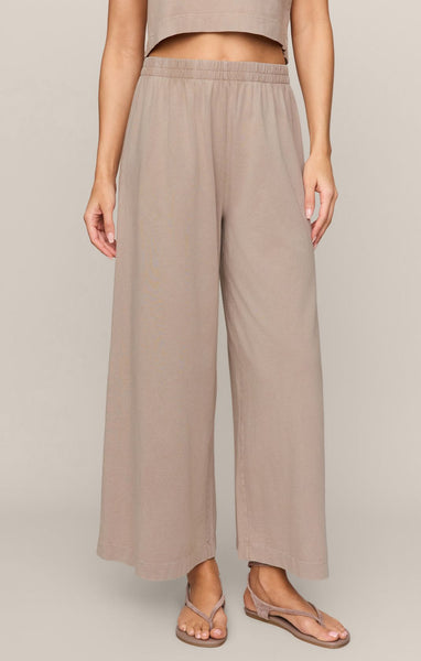 Scout Jersey Crop Flare Pant - Stone Gray
