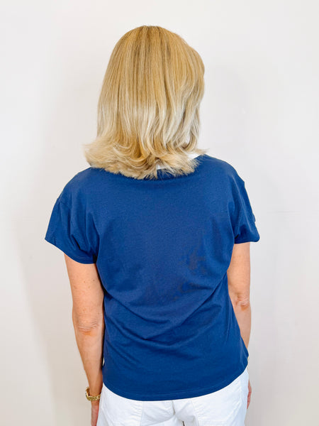 Modern Colorblocked V-neck Tee