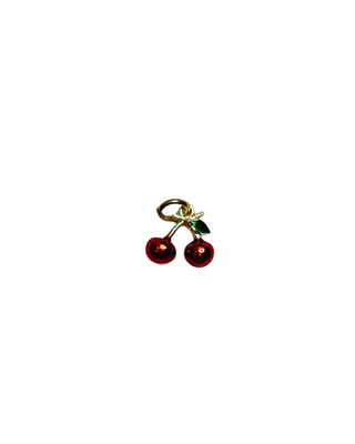 Gold Red Cherries Charm