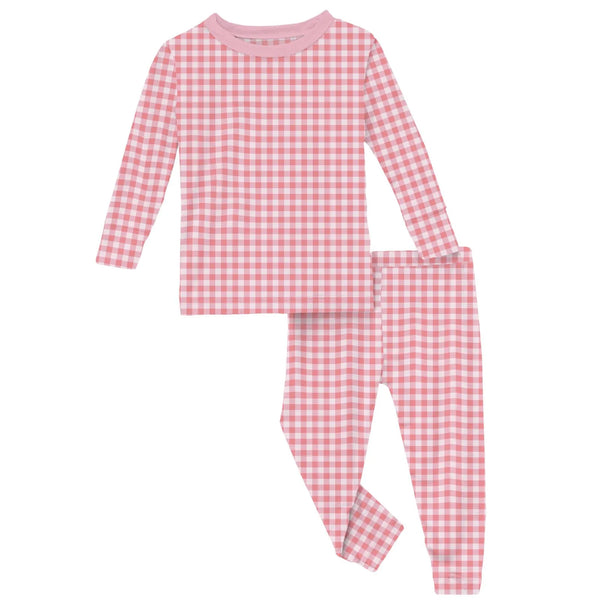 Print Long Sleeve Pajama Set in Cake Pop Gingham