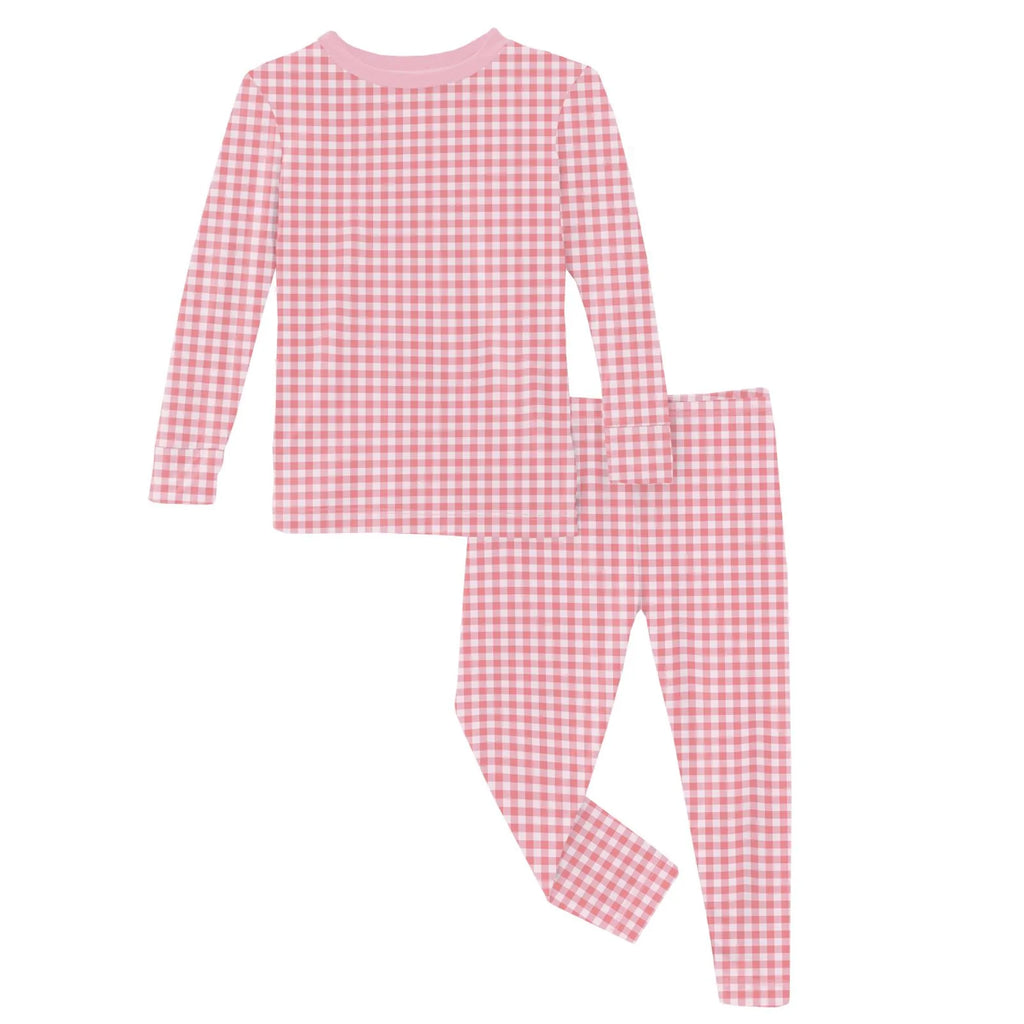 Print Long Sleeve Pajama Set in Cake Pop Gingham