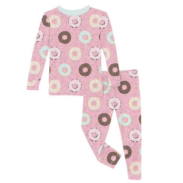 Print Long Sleeve Pajama Set in Cake Pop Donuts and Sprinkles