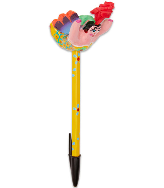 Hand Painted Paper Mâché Flying Mermaid Pen