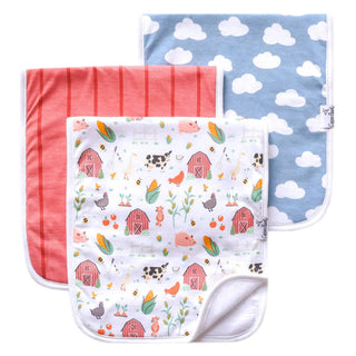 Burp Cloths Set Pack of 3 (Assorted Styles)